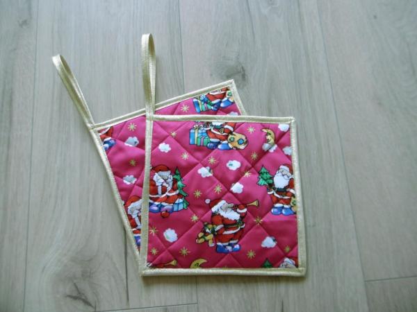 Topflappen Weihnachten Pink